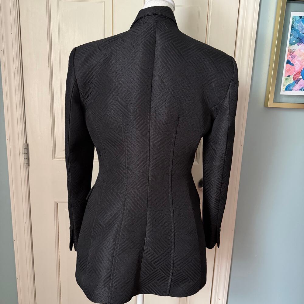 NWOT Zara Jacquard Blazer Small Black Geometric Minkmalist Office Professional - Picture 9 of 12